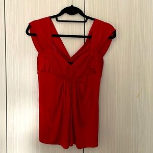 BCBG burgundy red elegant top XS